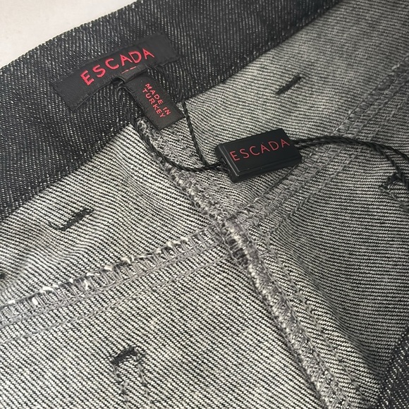 NWOT‼️ ESCADA  “Altered hem “Black Denim Pants size 42 EU / 12 US - Picture 6 of 9